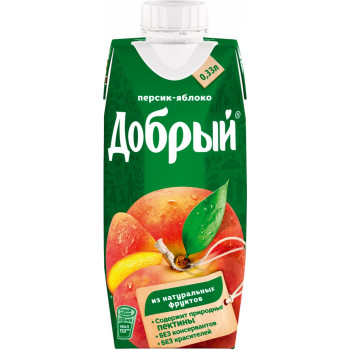 Нектар Добрый Персик-Яблоко 0.33л