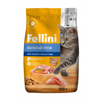 Кошачий корм сухой Fellini Богатый улов 350г