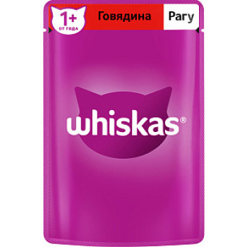 Кошачий Корм (Whiskas) Рагу Говядина 75г 