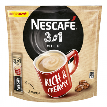 Растворимый мягкий кофе Nescafe 3в1, 20 х 16 г