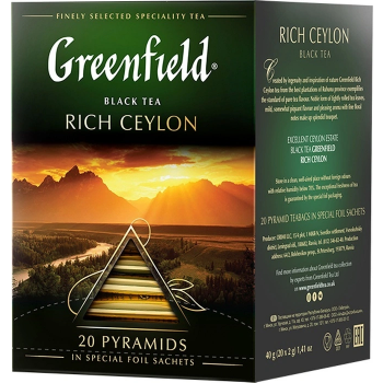 Чай черный Greenfield  Rich Ceylon пирамидки , 20 пакетиков