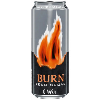 Энергетический напиток Burn Zero Персик, 0.449л