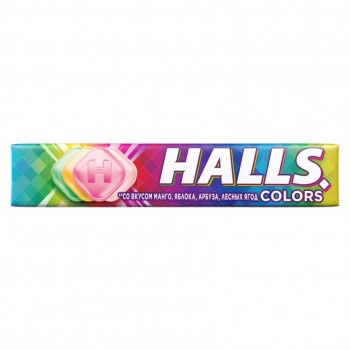 Леденцы Halls Colors Ассорти, 25г.