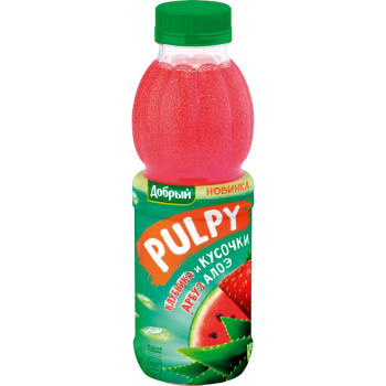 Напиток сокосодержащий Pulpy Клубника-Арбуз с кусочками Алоэ 0.45 л