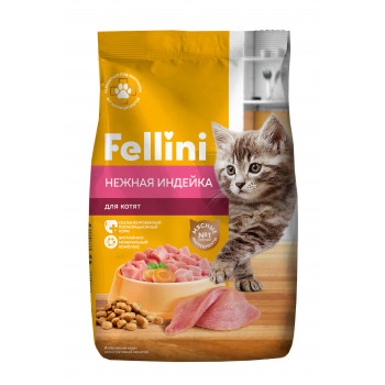 Кошачий корм сухой Fellini для котят с нежной индейкой 350г