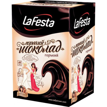 Растворимый шоколад La Festa Горький, 10 штук по 22г