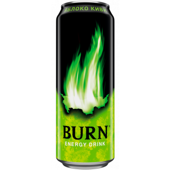 Энергетический напиток Burn Яблоко и киви, 0.449 л