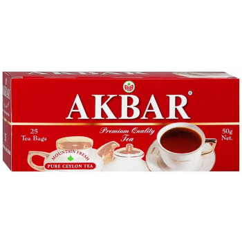 Чай черный Akbar Красно-Белый, 25 пакетиков по 2г