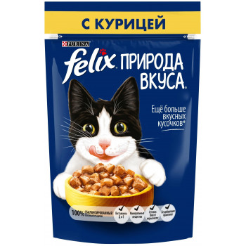 Корм для взрослых кошек Felix Природа вкуса Курица в соусе, 75г