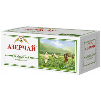 Чай Азерчай зеленый классик 25 пакетиков