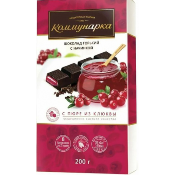 Коммунарка Шоколад 100 г Темный с нач. с пюре из клюквы