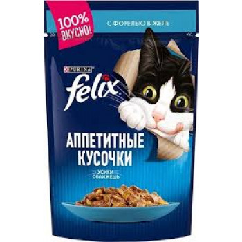 Корм для кошек Felix Аппетитные кусочки 75г Форель