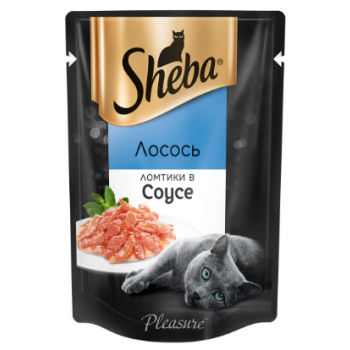 Кош. Корм (Sheba) Плежер Лосось ломтики в соусе 75г