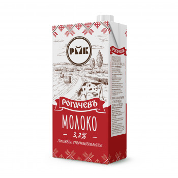 Молоко стерил. 3,2% 1л Рогачев