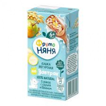 ФрутоНяня Каша 200г. Йогуртная Пять злаков, Груша и Банан Тетра Пак