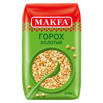 Горох шлифованный колотый 0,8кг Макфа