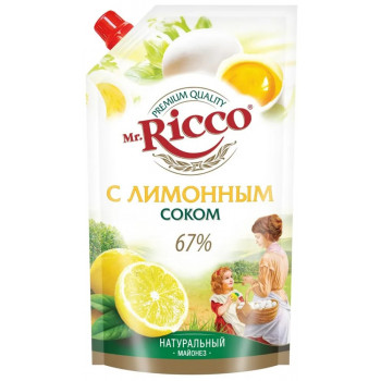Майонез Mr.Ricco С лимонным соком 67%, 400 мл