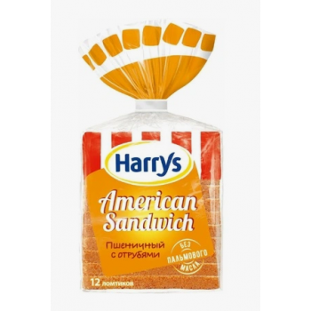 Хлеб для сэндвича с отрубями Harry's 515гр