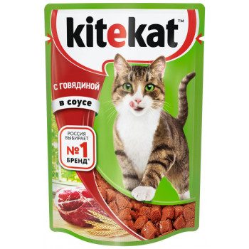 Кош. Корм (Kitekat) c Говядиной в соусе 85г