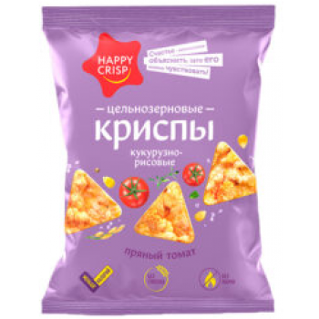 Чипсы Кукурузно-рисовые Happy Crisp  50г.  Пряный Томат