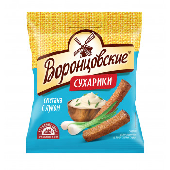 Сухарики "Воронцовские" 40г. Сметана и лук