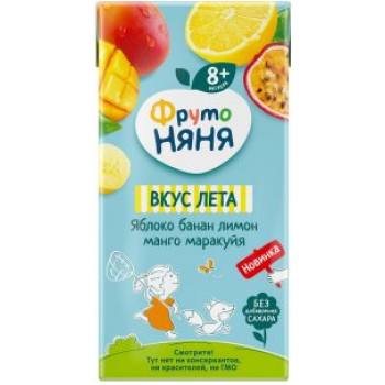 ФрутоНяня 0,2л Напиток сокосодержащий из яблок, бананов, лимона, манго и маракуйи