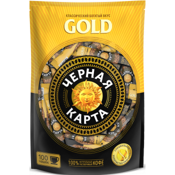 Кофе натуральный растворимый сублимированный Черная Карта gold, 100шт