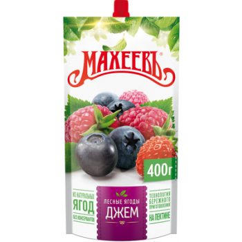 Джем Махеевъ Лесные ягоды 400г. дой-пак 