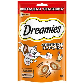 Лакомство д/кошек (Dreamies) Аппетитная Курочка 140г