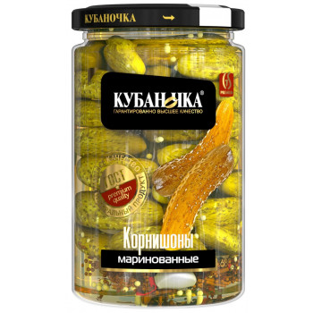 Корнишоны маринованные 680гр (КУБАНОЧКА)