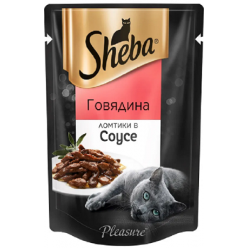 Кош. Корм (Sheba) Плежер Говядина ломтики в соусе 75г